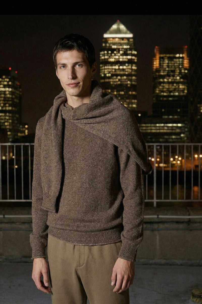 DeFacto Beige Man Standard Fit Crew Neck Knitwear Pullover Casual - Image 1